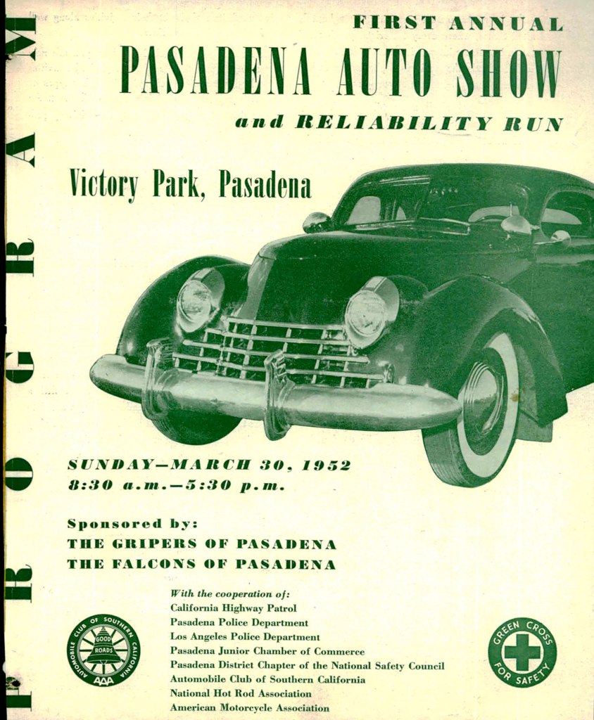 1937 Ford Glenn Johnson Ford featured on the cover of the First Pasadena Auto Show March 30 1952